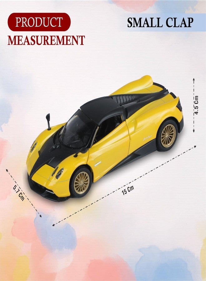SMALL CLAP® Speed Metal 1:32 Pagani Huayra Roadster Diecast Openable Door Function for 3 Years & above (Yellow) - Image 4